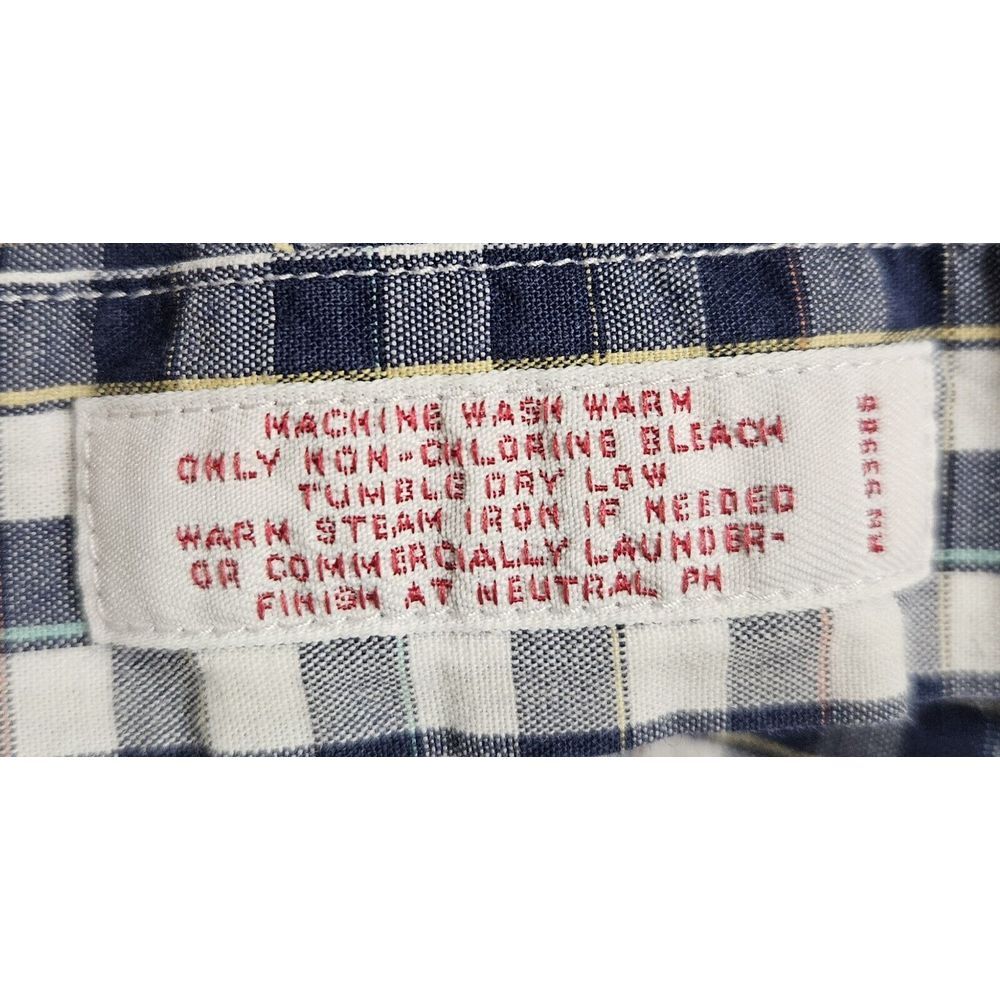 Brooks Brothers 346 Original Polo Men's Long‎ Sleeve Blue Check Button Up Shirt - Picture 4 of 4
